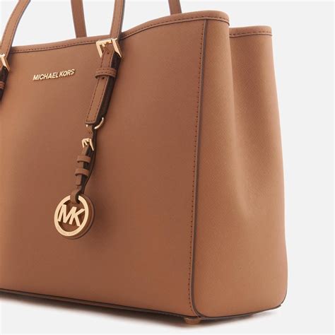 michael kors jet set logo large brown totes|Michael Kors packable tote.